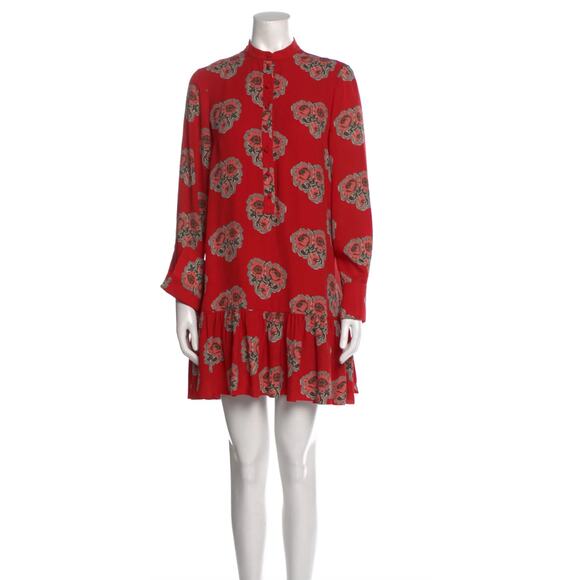 Alexander Mcqueen Poppy print silk flounced dress - Picture 5 of 7